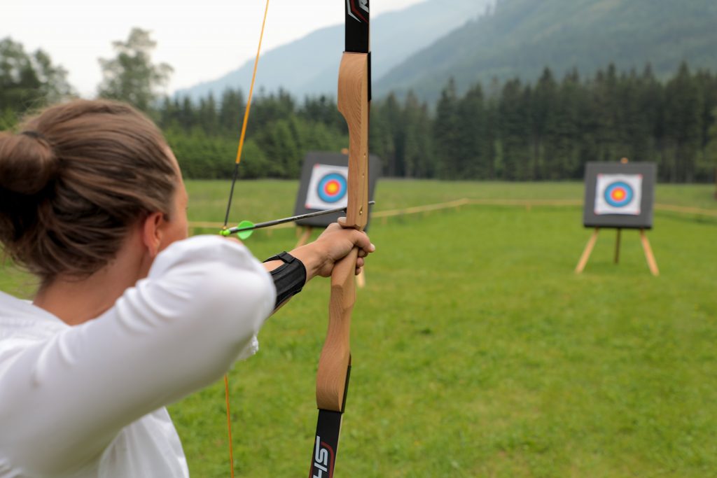 Bogenschützin am Einschußplatz